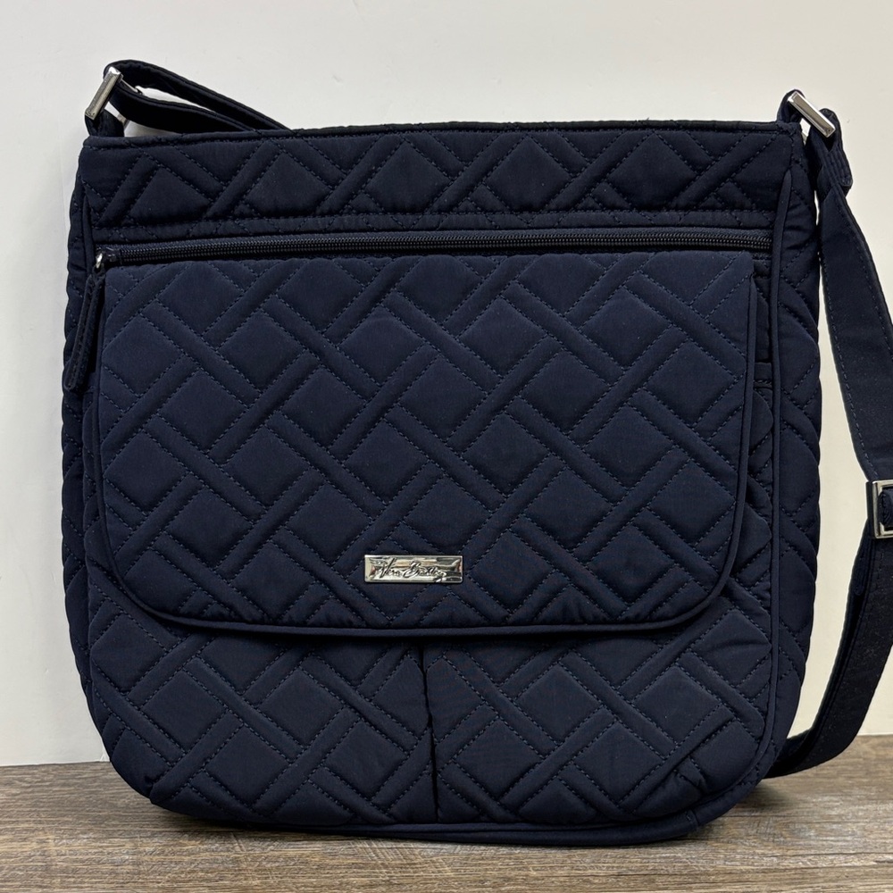 Vera Bradley Navy Quilted Crossbody Shoulder Bag | Classic Travel Purse